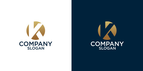 abstract initial k logo vector design