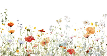 Colorful wildflower border design