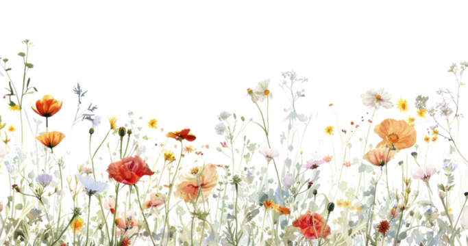 Colorful wildflower border design