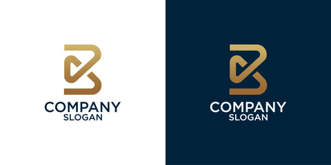 initial b abstract monogram logo vector design
