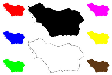 Colonia Department (Departments of Uruguay, Oriental Republic of Uruguay) map vector illustration, scribble sketch Colonia map