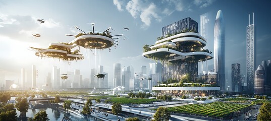 A futuristic world where AI drives advanced education and virtual learning
