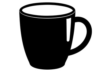silhouette of mug, black color on vector