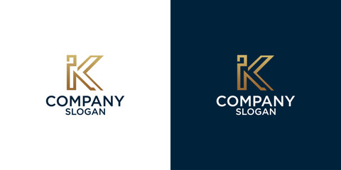 abstract initial k logo vector design