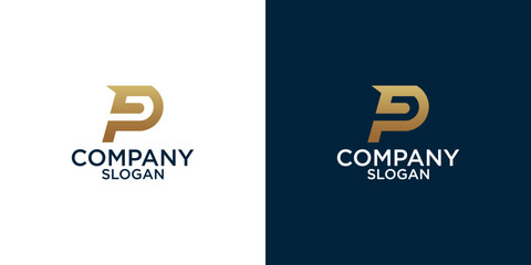 initial p abstract monogram logo vector design