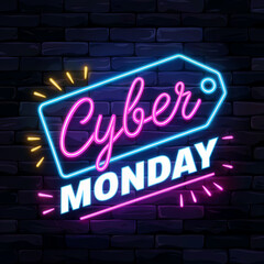 Flat design cyber monday banner