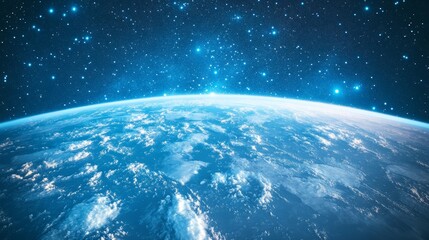 Obraz premium Stunning View of Earth from Space with Stars and Clouds