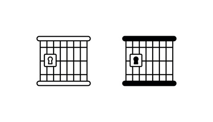 Jail Bars icon design with white background stock illustration