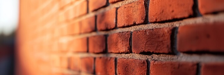 Naklejka premium A tight shot of a brick wall with a hazy corner image overlapping in the background