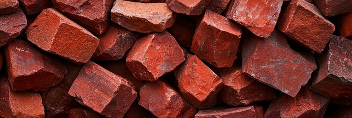  A red rock pile atop two more, all in red