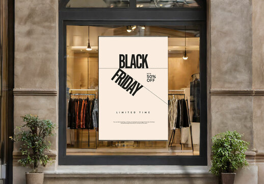 Black Friday Sale Poster Template with Discount