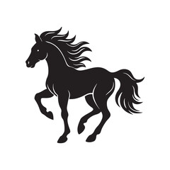 rider horse silhouette vector, black and white silhouette, vector and illustration