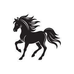 rider horse silhouette vector, black and white silhouette, vector and illustration