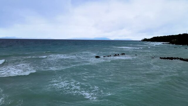 Ocean Waves Meet the Strength of a Rock Breakwater