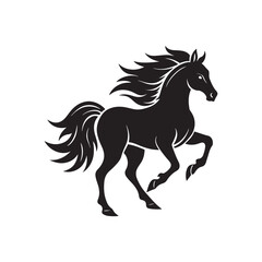 rider horse silhouette vector, black and white silhouette, vector and illustration