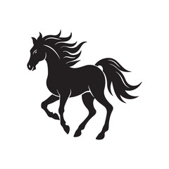 rider horse silhouette vector, black and white silhouette, vector and illustration