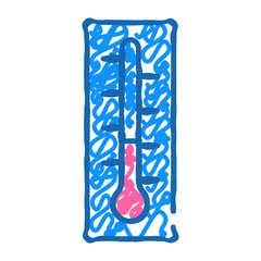 outdoor thermometer doodle icon sketch vector. outdoor thermometer sign. isolated symbol illustration