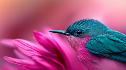 Obraz premium one blooms in hue, the other's petals blend pink and red; backdrop softly blurred