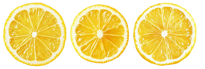 Set of lemon slice, clipping path, isolated on white background