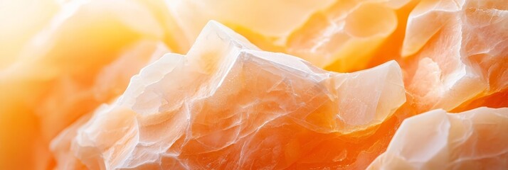  A detailed image of an artwork crafted from orange and white tissue papers, accompanied by another material