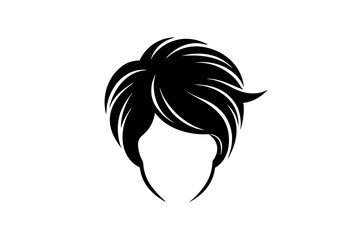 Hairstyle Silhouette Icon - Transparent Background Clipart