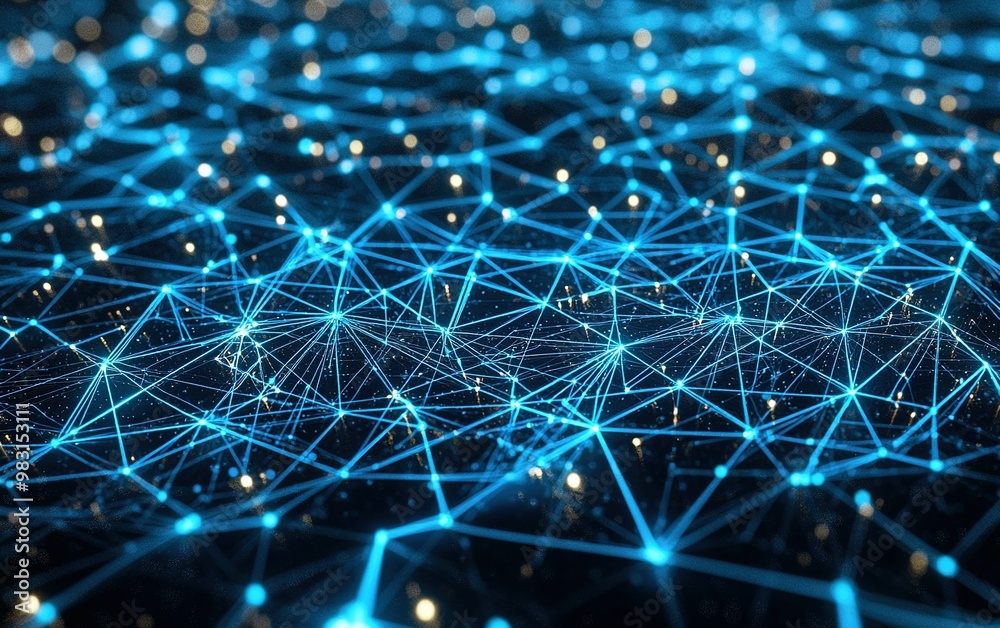 Aufkleber abstract representation of interconnected data points illustrating technology and communication netw