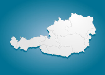 Creative map Austria divided on regions