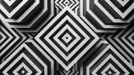 Black and white geometric pattern. Abstract background with repeating geometric shapes. Simple and modern design.