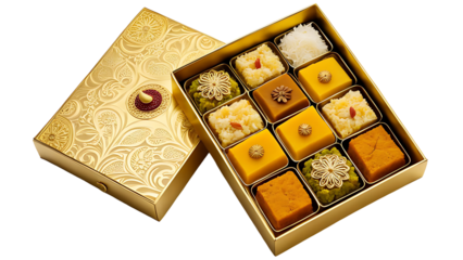 South Indian Sweets Box for Festivals, isolated on transparent background