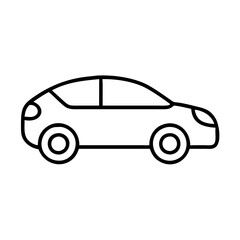 Fototapeta premium Car line art, minimalistic style, black and white, automobile transport icon