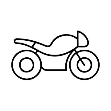 recommend clip art: Motorbike line art, minimalistic style, black and white, high-speed transportation icon