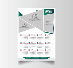Vector Layout Of A Wall Or Desk Simple Calendar 