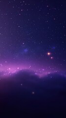 Obraz premium Vibrant purple and blue starry night sky with glowing cosmic clouds