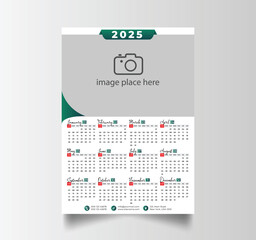 Vector Layout Of A Wall Or Desk Simple Calendar 