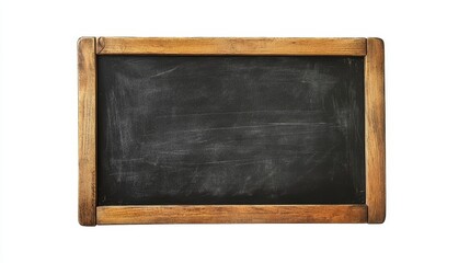 Blank chalkboard sign with copy space isolated on white background. Suitable for menu or announcement display.