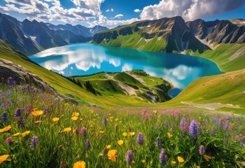Fototapeta premium vibrant outdoor landscapes showcasing exciting activities nature stunning views, adventure, exploration, hiking, biking, scenery, thrill, recreation