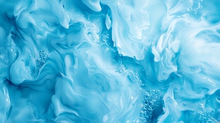 Obraz premium A tight shot of a blue-and-white painted texture, featuring interwoven white and blue swirls against a dark backdrop