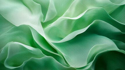 Fototapeta premium A tight shot of a green flower with an expansive leafy pattern atop its petals