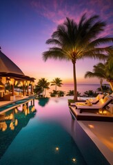 Fototapeta premium luxurious getaway amenities highlighting lavish holiday experiences exquisite comfort elegant design ultimate relaxation, accommodation, ambiance