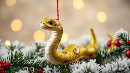 Fototapeta premium Snake Christmas tree toy.