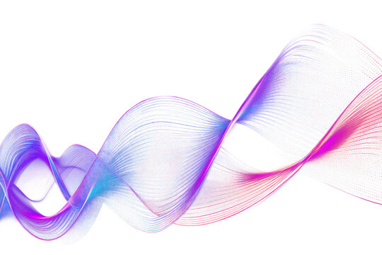 PNG A sigle wavy line glow neon light on dark purple backgrounds pattern.