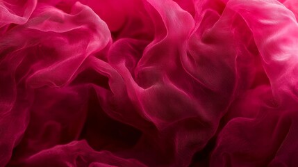 Fototapeta premium A tight shot of a pink fabric adorned with ample ruffles at its base