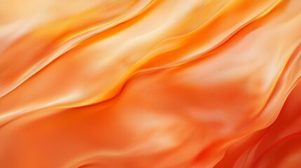 Obraz premium A tight shot of an orange-yellow silk fabric, showcasing its undulating wave design atop the surface