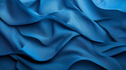 Fototapeta premium A close-up of a blue cloth textured with a single layer
