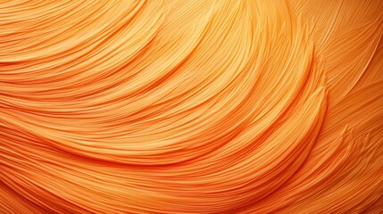  A close-up of an orange background with long, wavey strands of hair stacked on top of one another