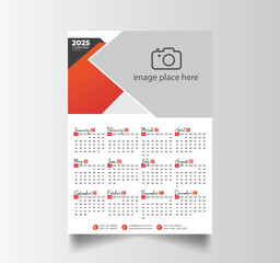 Vector Layout Of A Wall Or Desk Simple Calendar 