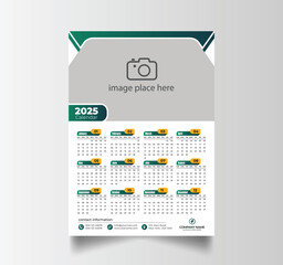 Vector Layout Of A Wall Or Desk Simple Calendar 