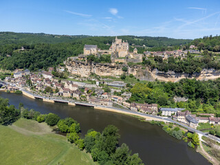 Beynac-et-Cazenac village located in Dordogne department in southwestern France with medieval...