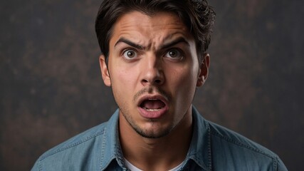 Obraz premium Shocked attractive fashionable man face 