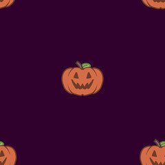 cute halloween pumpkin repetitive seamless pattern